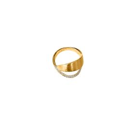 Imagem do produto Anel Aberto com Filete de Zircônia Orgânico Folheado a Ouro 18K