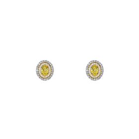 Imagem do produto Brinco Cristal Citrino Oval com Dupla Cravação de Zircônia em Prata 925