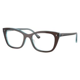 Imagem do produto Óculos Grau Ray-Ban Retangular Polido Marrom com Azul-Transparente Acetato