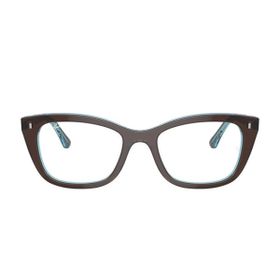Imagem do produto Óculos Grau Ray-Ban Retangular Polido Marrom com Azul-Transparente Acetato