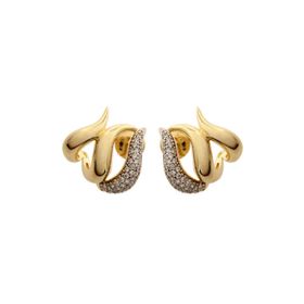 Imagem do produto Brinco Garras Lisas Entrelaçadas com Garra Cravejada em Prata 925 Folheado a Ouro 18K