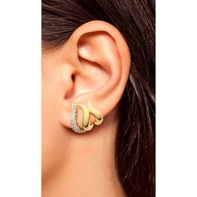 Imagem do produto Brinco Garras Lisas Entrelaçadas com Garra Cravejada em Prata 925 Folheado a Ouro 18K