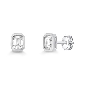 Imagem do produto Brinco com Caixa Moissanite 6X8mm em Prata 925