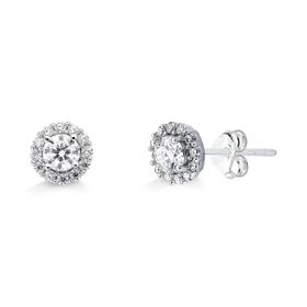 Imagem do produto Brinco Redondo Moissanite 5mm com Cravação de Pontos de Luz em Prata 925