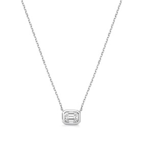 Imagem do produto Colar com Caixa Moissanite 6X8mm em Prata 925