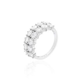 Imagem do produto Anel Moissanite 2 Fileiras de Cravação 4mm em Prata 925
