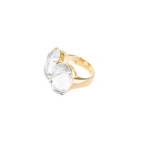 Imagem do produto Anel com Dois Cristais Ovais de Zircônia Folheado a Ouro 18K