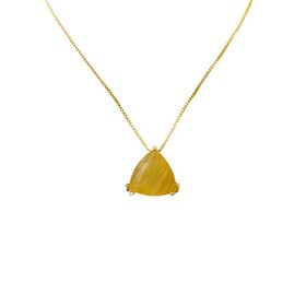 Imagem do produto Colar Cristal Rutilo Triangular Folheado a Ouro 18K