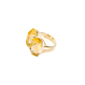 Imagem do produto Anel com Dois Cristais Ovais de Citrino Folheado a Ouro 18K