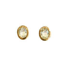 Imagem do produto Brinco Oval Cristal Citrino Folheado a Ouro 18K
