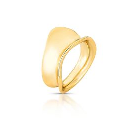 Imagem do produto Anel Orgânico Abaluado Liso Folheado a Ouro 18K