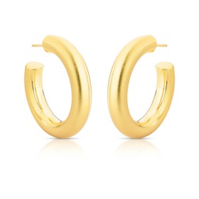 Imagem do produto Brinco Meia Argola Grossa Liso Folheado a Ouro 18K