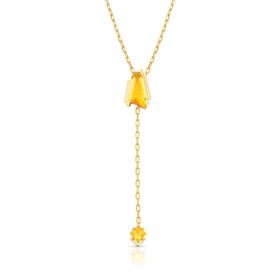 Imagem do produto Colar Gravatinha com Cristais Amarelo Folheado a Ouro 18K