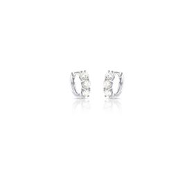 Imagem do produto Brinco Moissanite Argola de Click com 3 Pedras 4mm em Prata 925
