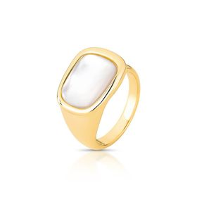 Imagem do produto Anel Sinete com Madrepérola Oval Folheado a Ouro 18K