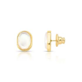 Imagem do produto Brinco Oval com Madrepérola Madre Dome Folheado a Ouro 18K