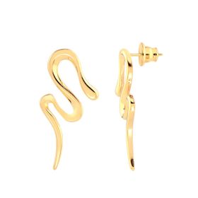 Imagem do produto Brinco Serpente Lisa Ondulada Folheado a Ouro 18K