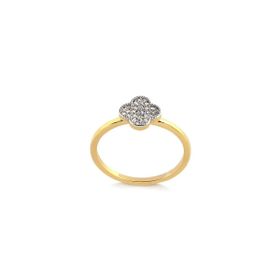 Imagem do produto Anel Trevo Cravejado de Zircônia Folheado a Ouro 18K