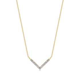 Imagem do produto Colar Gargantilha em V Com Cravação de Zircônia Folheado a Ouro 18K