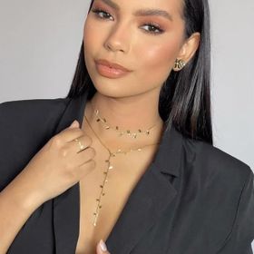 Imagem do produto Colar Gargantilha Gravata Folhas Lisas Folheado a Ouro 18K