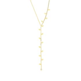 Imagem do produto Colar Gargantilha Gravata Folhas Lisas Folheado a Ouro 18K