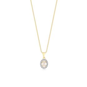 Imagem do produto Colar Gargantilha Oval Cristal Zircônia com Borda Cravejada Folheado a Ouro 18K