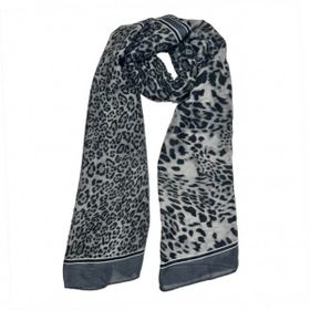 Imagem do produto Xale 100% Poliéster Animal Print Chumbo Barrado 180X90 CM