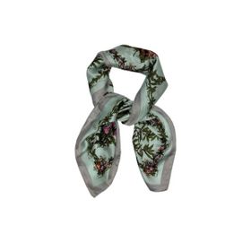 Imagem do produto Xale Verde e Rosa Estampado Floral Delicate 100% Poliéster 70X70cm