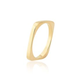 Imagem do produto Anel com Design Quadrado Liso Folheado a Ouro 18K