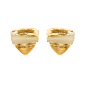Imagem do produto Brinco Triangulo Liso com Linha Madrepérola Folheado a Ouro 18K