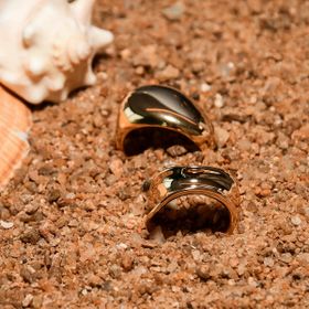 Imagem do produto Anel Orgânico Abaluado Liso Folheado a Ouro 18K