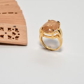 Imagem do produto Anel Aro Liso com Rutilo Oval Folheado a Ouro 18K