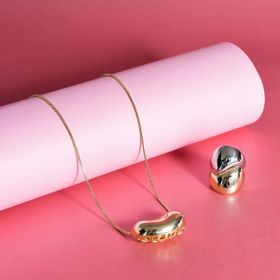 Imagem do produto Colar Malha Veneziana com Pingente Grande Liso Folheado a Ouro 18K