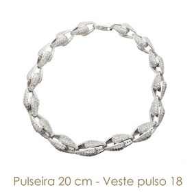 Imagem do produto Pulseira Gomos Cravejados de Zircônia em Prata 925