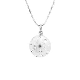 Imagem do produto Colar com Pingente de Esfera e Zircônias em Prata 925