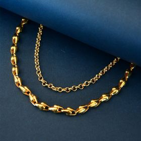 Imagem do produto Colar Elo Português Grande Liso em Prata 925 Folheado a Ouro 18K