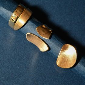 Imagem do produto Anel Aro Orgânico Fosco e Liso Folheado a Ouro 18K