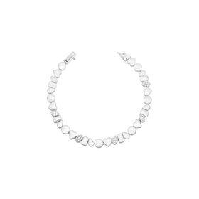 Imagem do produto Pulseira com Diferentes Formatos Lisos e Ovais com Cravação de Zircônia Fina em Prata 925