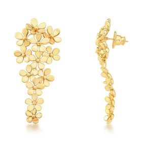 Imagem do produto Brinco 6,1cm com design de pequenas flores fosca folheado a ouro 18k