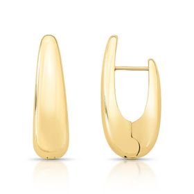 Imagem do produto Brinco Liso Argola Curva Folheado a Ouro 18K
