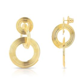 Imagem do produto Brinco Longo Polido Golden Loops Folheado a Ouro 18K