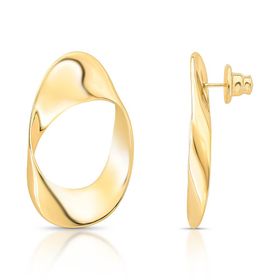 Imagem do produto Brinco Orgânico Vazado Torcido Folheado a Ouro 18K