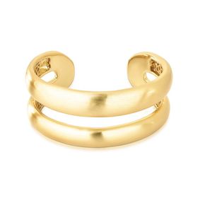 Imagem do produto Pulseira Bracelete Aro Duplo Rígido Curvado Fosco Folheado a Ouro 18K
