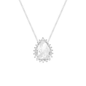 Imagem do produto Colar com Pingente Gota com Contorno Cravejado de Zircônias em prata 925