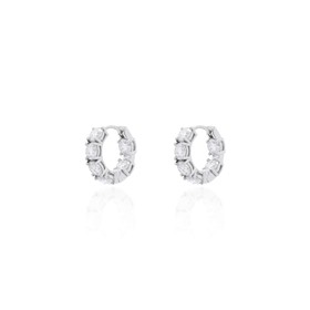 Imagem do produto Brinco Moissanite Argola 10mm Cravejado com Moissanite 4.25mm em Prata 925