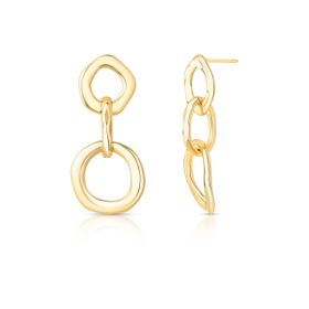 Imagem do produto Brinco Liso Elos Redondos Orgânicos Folheado a Ouro 18K