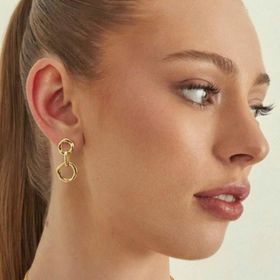 Imagem do produto Brinco Liso Elos Redondos Orgânicos Folheado a Ouro 18K