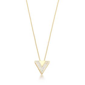 Imagem do produto Colar com Triângulo Zircônia Cravejado Folheado a Ouro 18K