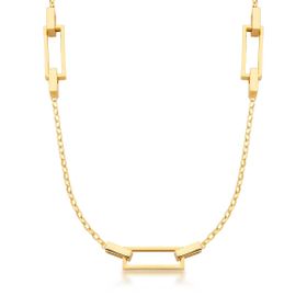 Imagem do produto Colar Liso Elos Retangular 13mm Folheado a Ouro 18K