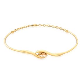 Imagem do produto Pulseira Navete 4 Garra Curvo Abaluado Vazado Folheado a Ouro 18K